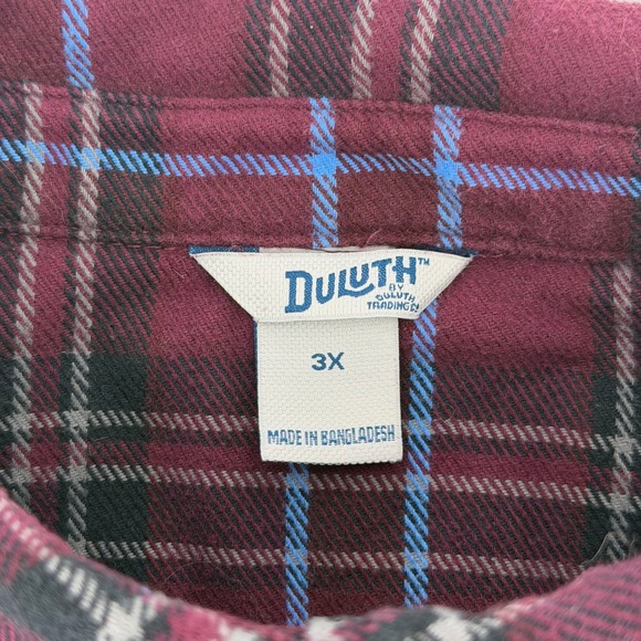Duluth Trading Company Mens Flannel Shirt Plaid Long Sleeve Button Up 3XL Pocket - Picture 6 of 13